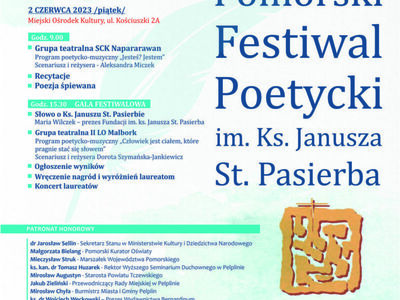 plakat XXVII Pomorski Festiwal Poetycki im. ks. Janusza St. Pasierba
