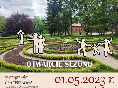 plakat majówka w Barokowym Zespole Parkowym w Pelplinie