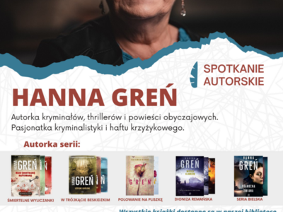 plakat spotkanie autorskie z Hanną Greń 