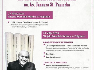 zaproszenie 28 Pomorski Festiwal Poetycki im. ks. Janusza St. Pasierba