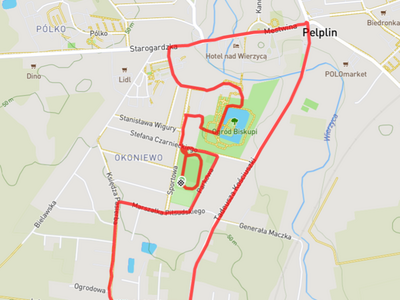 mapa trasy  Bieg Papieski 2024