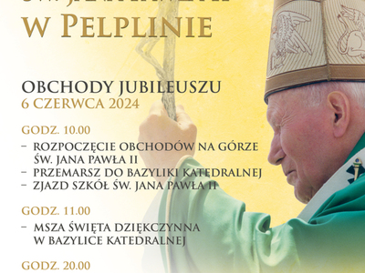 plakat Jubileusz 25-lecia wizyty św. Jana Pawła II w Pelplinie