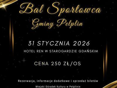plakat Bal Sportowca Gminy Pelplin