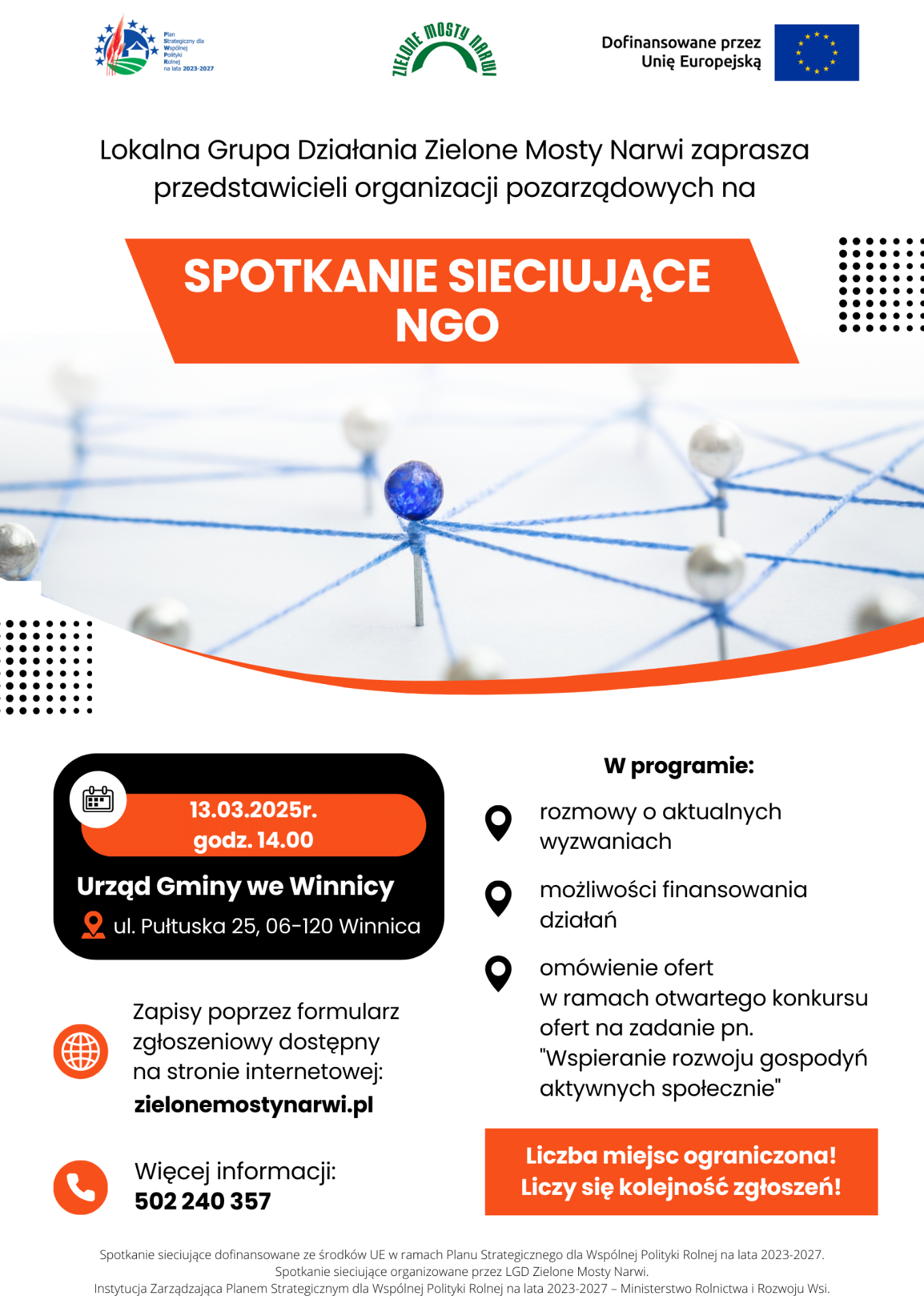 Zaproszenie na spotkanie sieciujące dla organizacji pozarządowych 13.03.2025r.