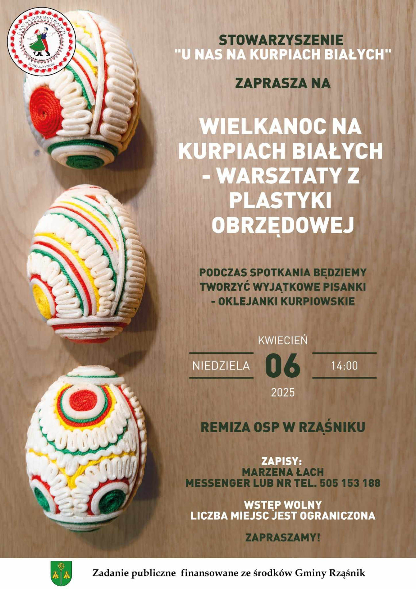 Zaproszenie na warsztaty wielkanocne