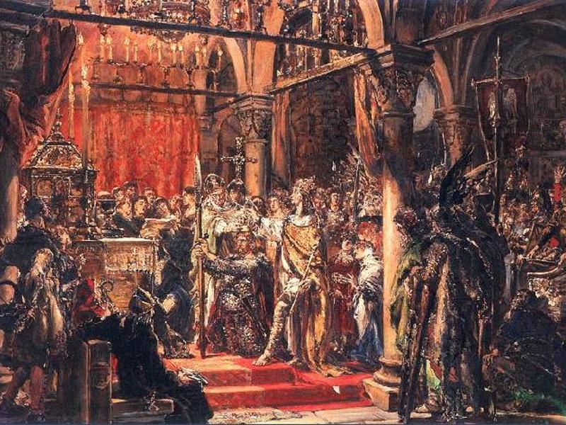 "Koronacja pierwszego króla Polski" - obraz Jana Matejki