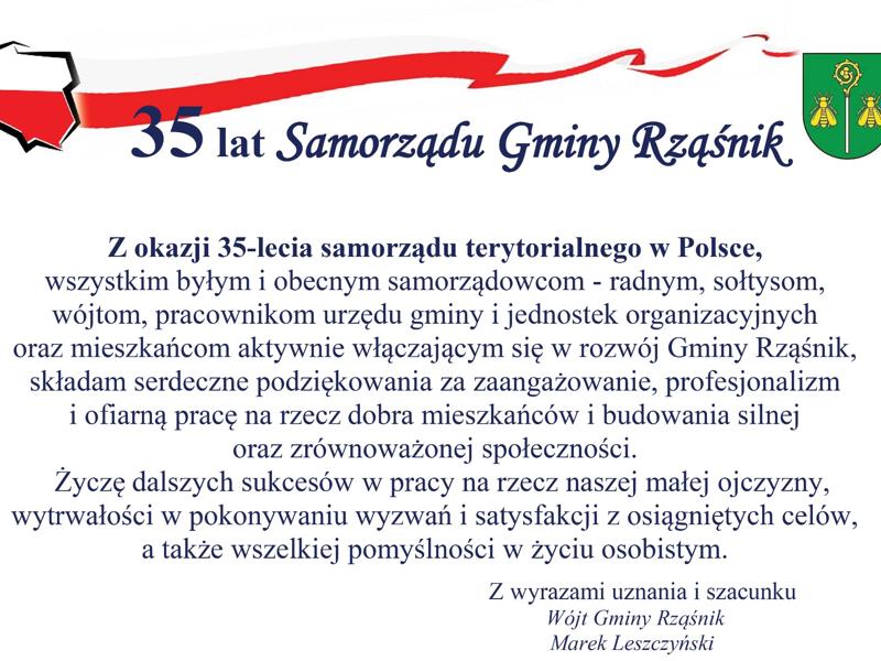 35 lat Samorządu Gminy Rząśnik