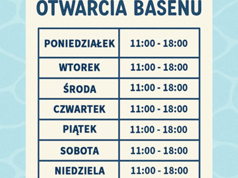 Harmonogram otwarcia basenu V2