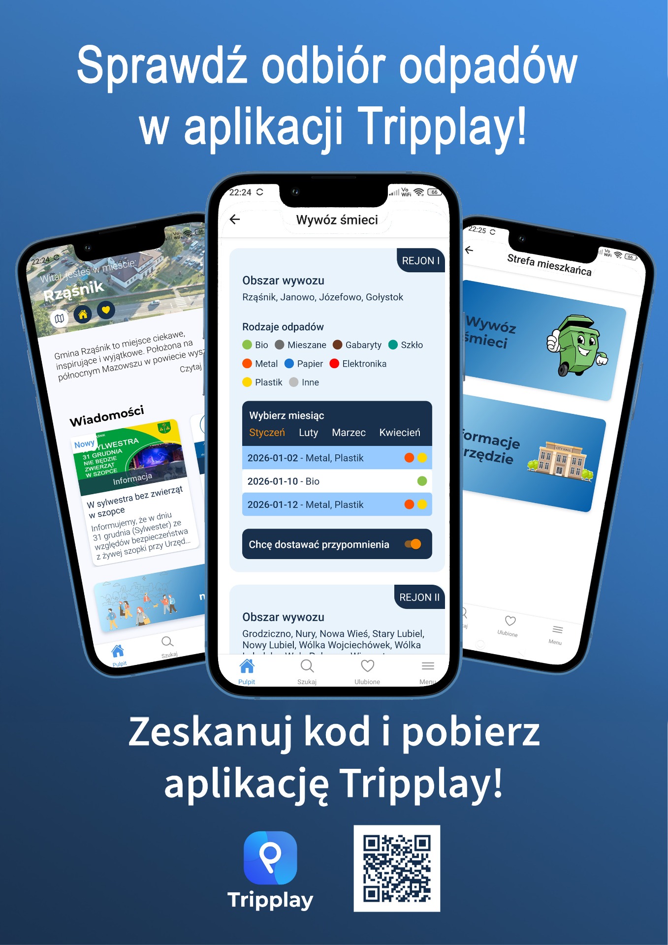 aplikacja tripplay - odpady