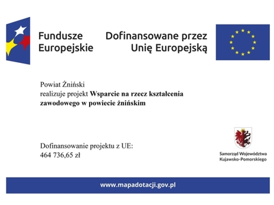 Plakat informacyjny o dofinansowaniu projektu