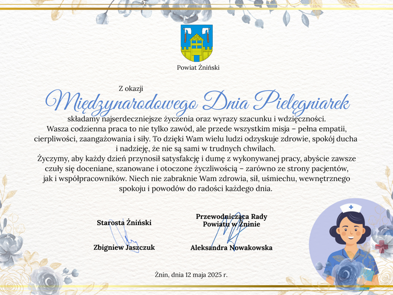 Na zdjęciu list okolicznościowy.