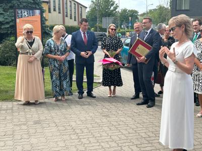 Na zdjęciu moment powitania gości.