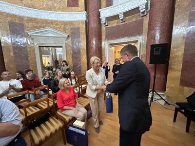 Na zdjęciu Zdzisław Palewicz - Mer oraz Aleksandra Nowakowska - Przewodnicząca Rady Powiatu w Żninie.