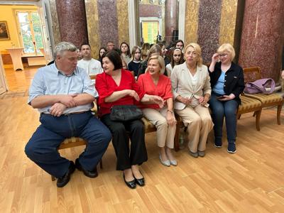 Na zdjęciu uczestnicy spotkania z delegacją partnerskiego regionu Solecznickiego na Litwie.