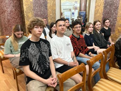 Na zdjęciu uczestnicy spotkania z delegacją partnerskiego regionu Solecznickiego na Litwie.