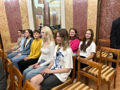 Na zdjęciu uczestnicy spotkania z delegacją partnerskiego regionu Solecznickiego na Litwie.