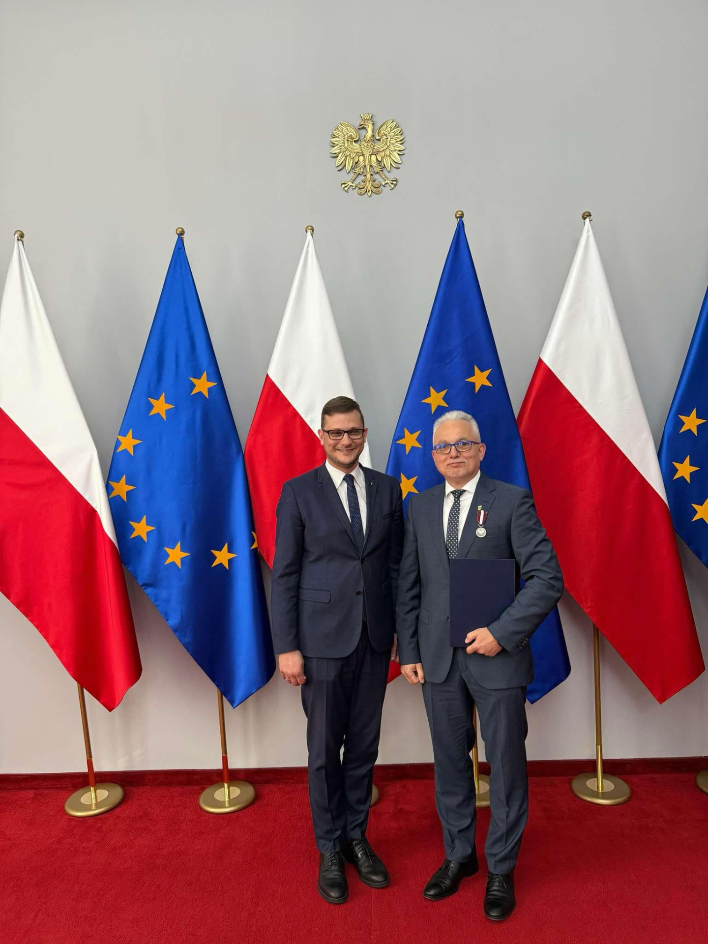 Na zdjęciu Wicestarosta Andrzej Hłond z Wojewodą Kujawsko - Pomorskim Michałem Sztyblem