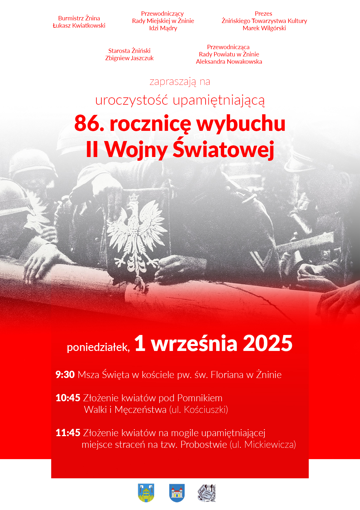 Plakat zapowiadający uroczystość