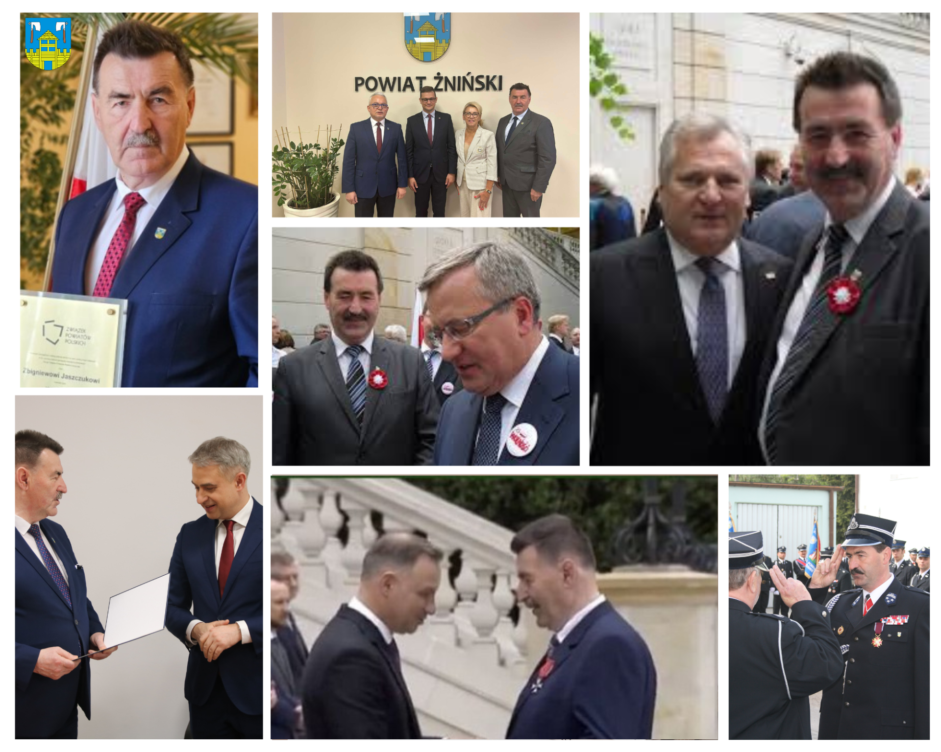 kolaż zdjęć Starosty Żninskiego