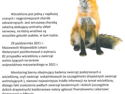 Informacja o wściekliźnie