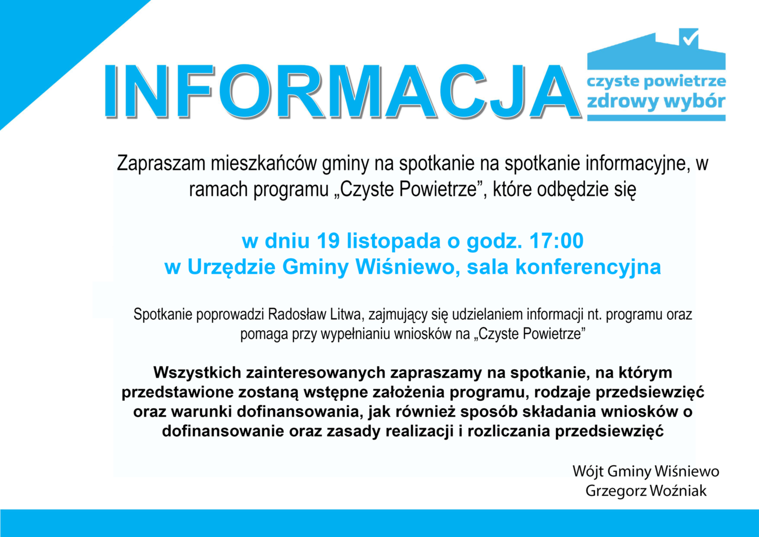 Spotkanie dla mieszkańców Gminy Wiśniewo