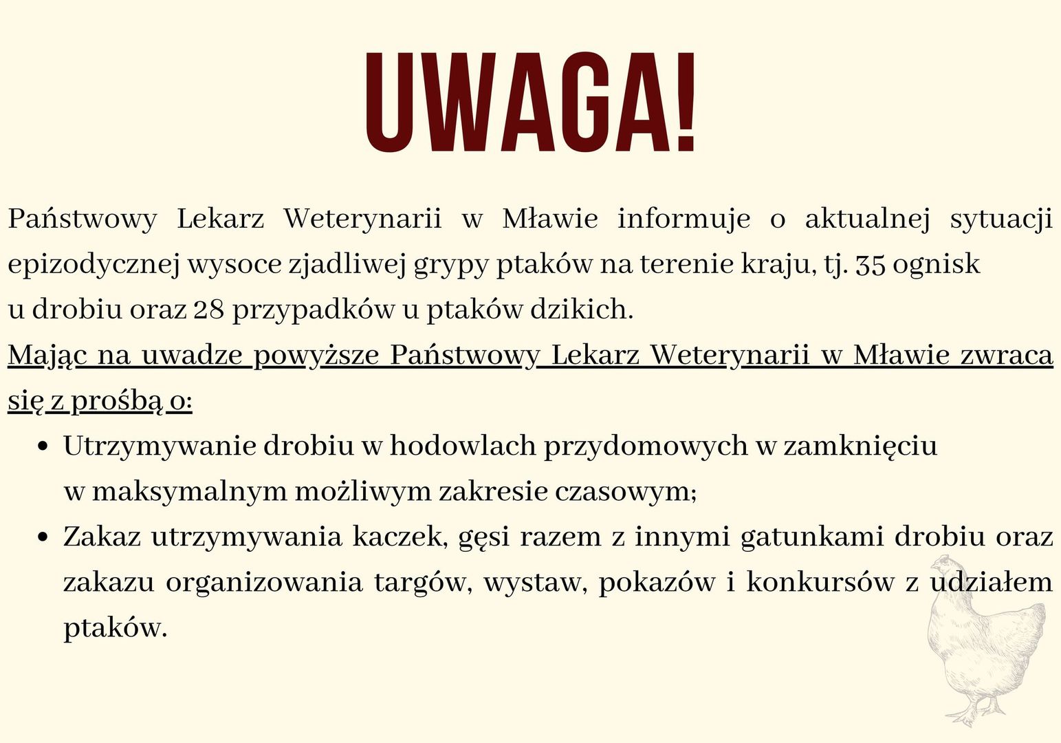Uwaga! Ptasia Grypa.
