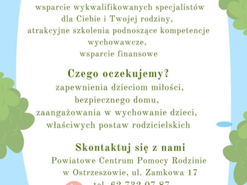 Informacja o dyżurze w ramach akcji promującej Rodzicielstwo Zastępcze