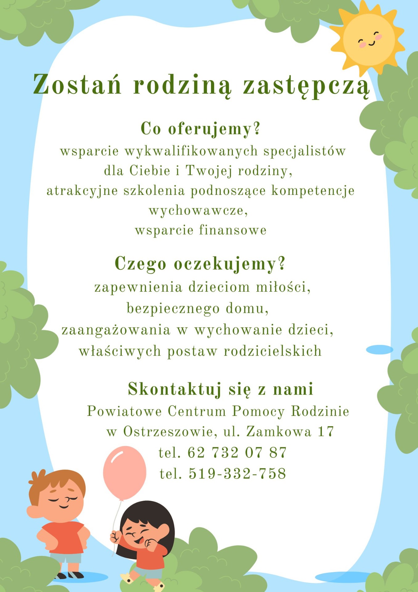 Informacja o dyżurze w ramach akcji promującej Rodzicielstwo Zastępcze