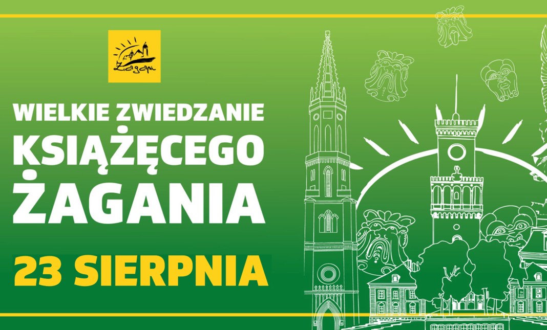 Zdjęcie przedstawia banner wydarzenia wielkie zwiedzanie żagania