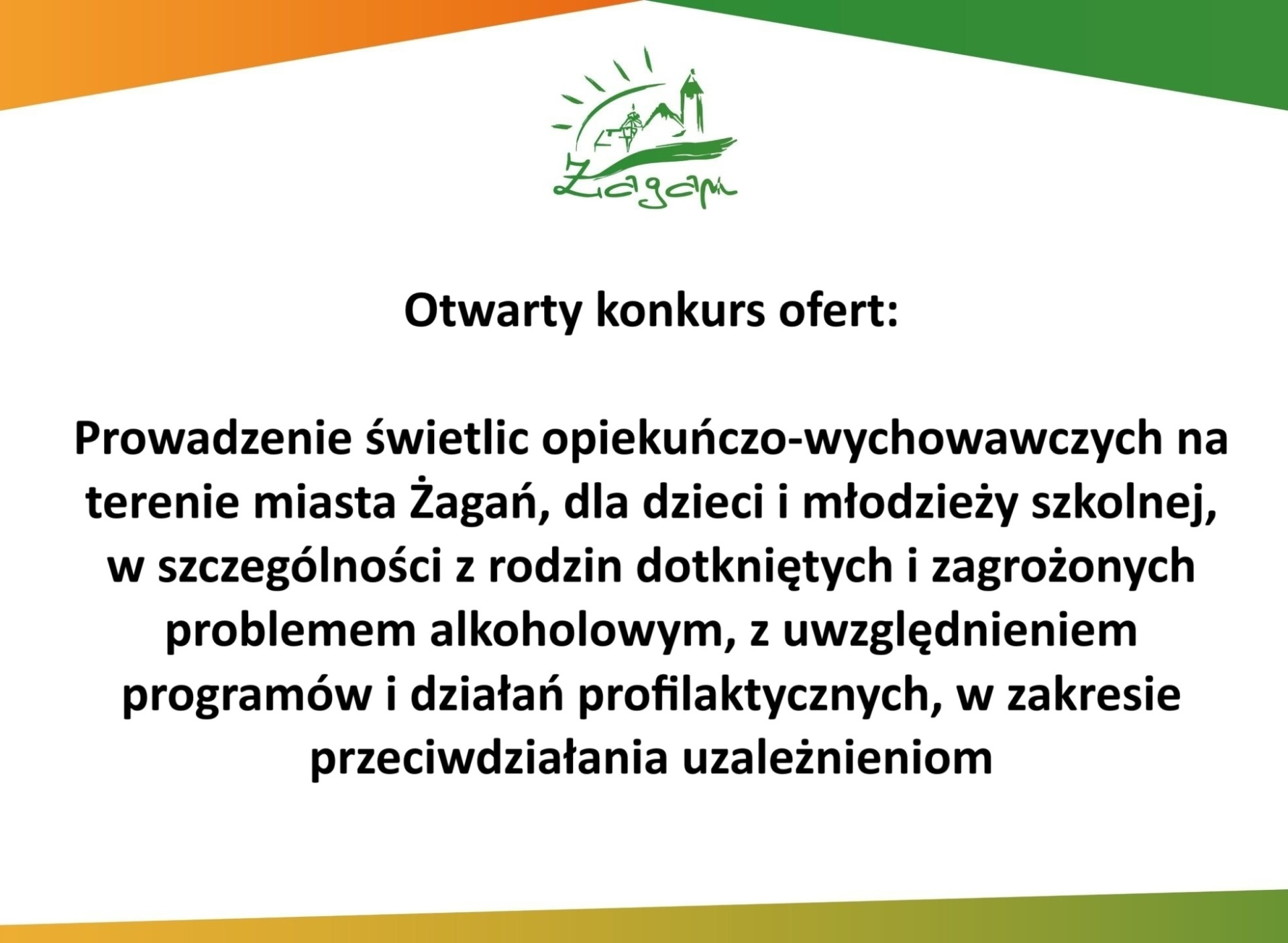 Otwarty konkurs ofert na prowadzenie świetlic