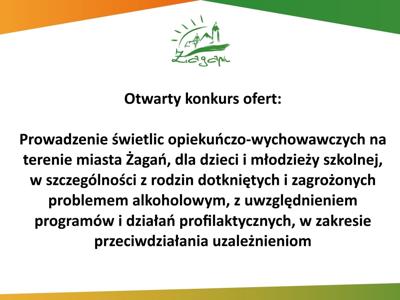 Otwarty konkurs ofert na prowadzenie świetlic