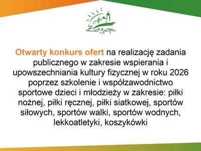 Otwarty konkurs ofert na wspieranie i upowszechnianie kultury fizycznej