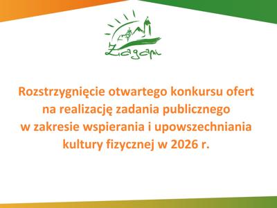 Rozstrzygnięcie konkursu na realizację zadania publicznego