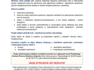 Realizacja projektu pn. &quot;Aktywizacja w Powiecie Sulęcińskim&quot;