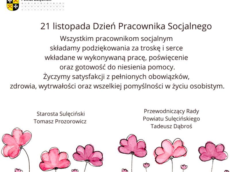 21 listopada Dzień Pracownika Socjalnego