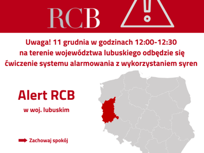 Alert RCB - ćwiczenia systemu alarmowania