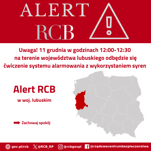 Alert RCB - ćwiczenia systemu alarmowania