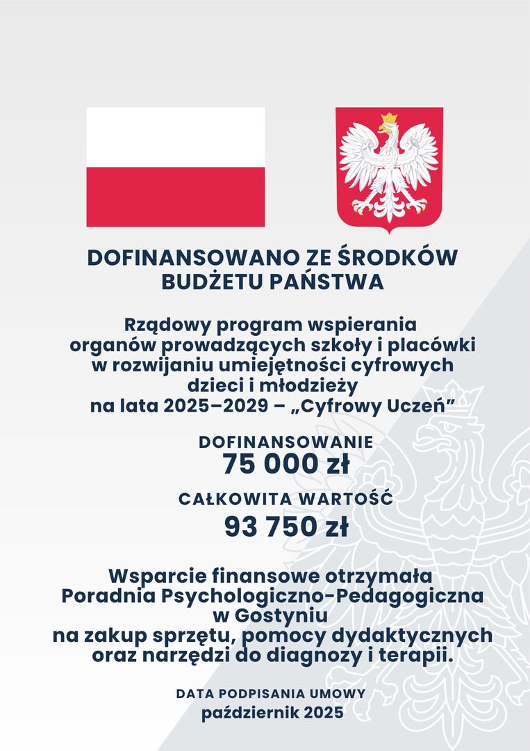 Zdjęcie przedstawia informację o dofinansowaniu