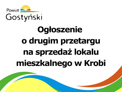 Ogłoszenie o drugim przetargu na sprzedaż lokalu mieszkalnego w Krobi