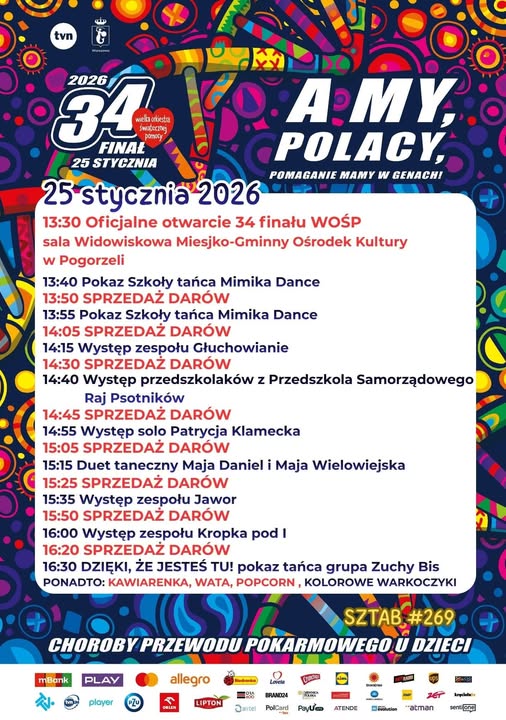 Plakat informacyjny WOŚP 2026