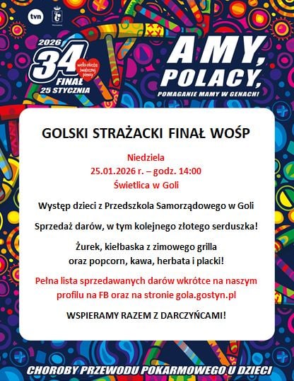 Plakat informacyjny WOŚP 2026