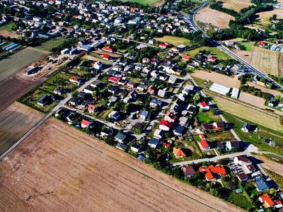 Gmina Warlubie z "lotu ptaka"  - widok na Warlubie