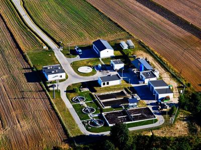 Gmina Warlubie z "lotu ptaka" - oczyszczalnia ścieków
