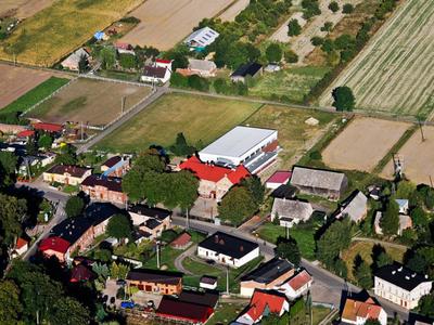 Gmina Warlubie z "lotu ptaka" -  widok na Wielki Komorsk