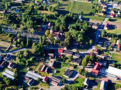Gmina Warlubie z "lotu ptaka" - widok na Wielki Komorsk