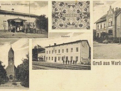 Historia Gminy Warlubie - stara pocztówka