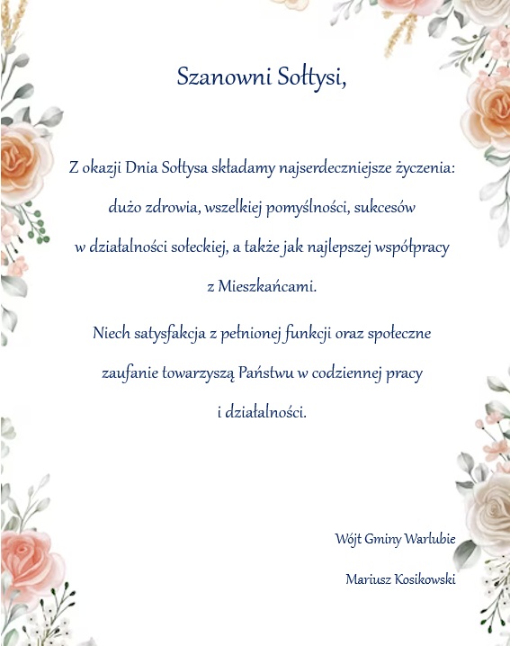 Życzenia z okazji Dnia Sołtysa