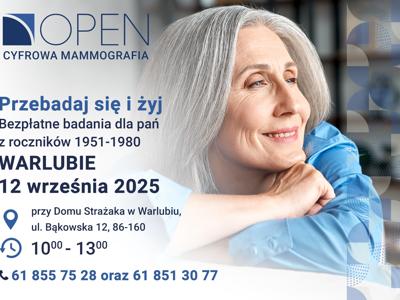 Zdjęcie przedstawia starszą kobietą i dane dotyczące godzin i terminu wydarzenia