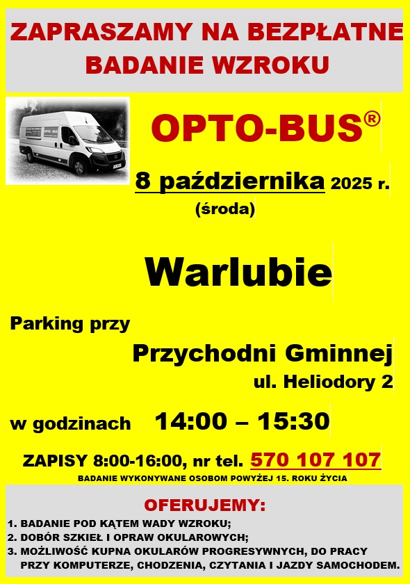 Plakat bezpłatne badanie wzroku