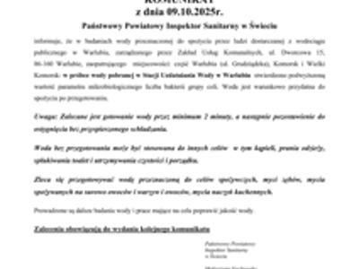 komunikat z dnia 09;.10.2025